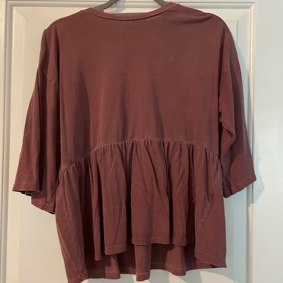 Maroon/burgundy smock top - Picture 2 of 3